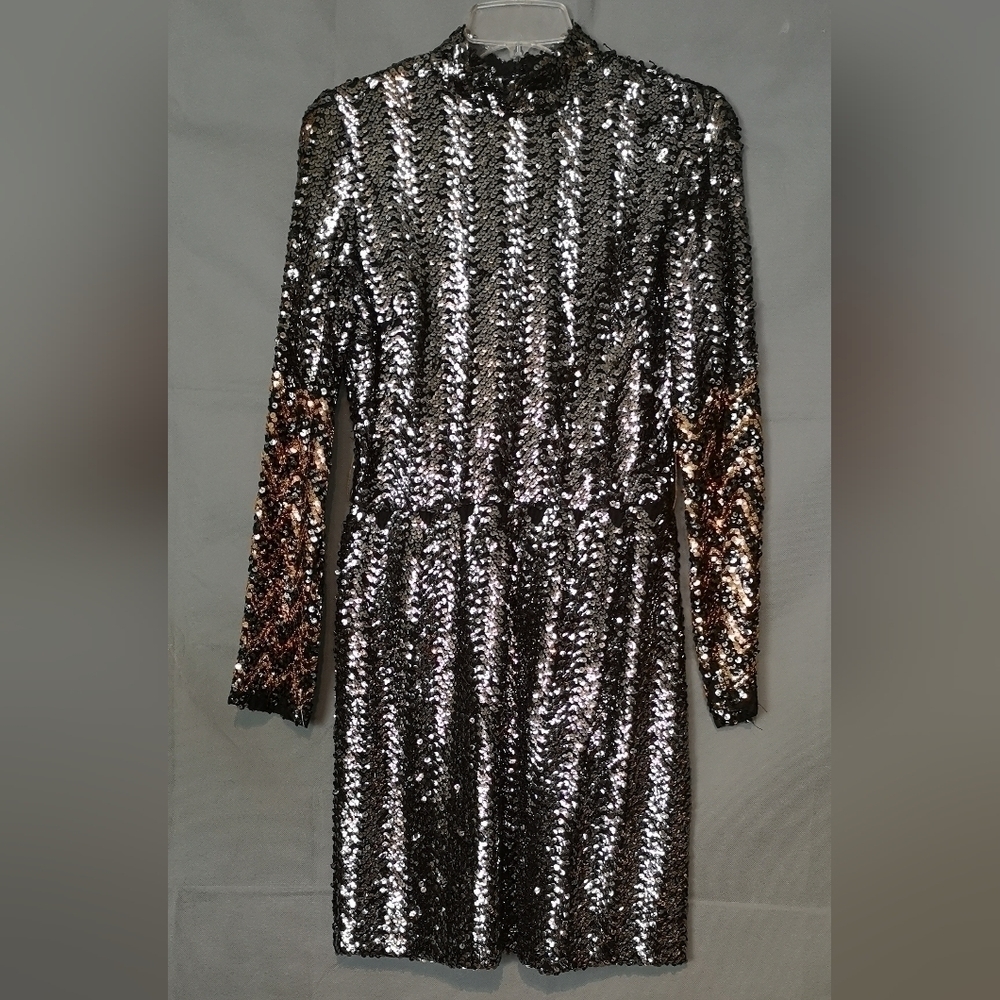 EXCLUSIVE 90s Vintage Hero Chevron Striped Sequins Dress at theStyleMinr.com